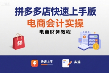 拼多多店快速上手版电商会计实操-电商财务教程-第一资源库