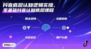 抖音底层认知逻辑实操,零基础抖音认知底层课程-第一资源库