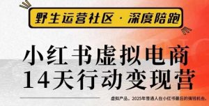 小红书虚拟电商14天变现训练营3.0,虚拟产品,2025年普通人在小红书最后的搞钱机会-第一资源库