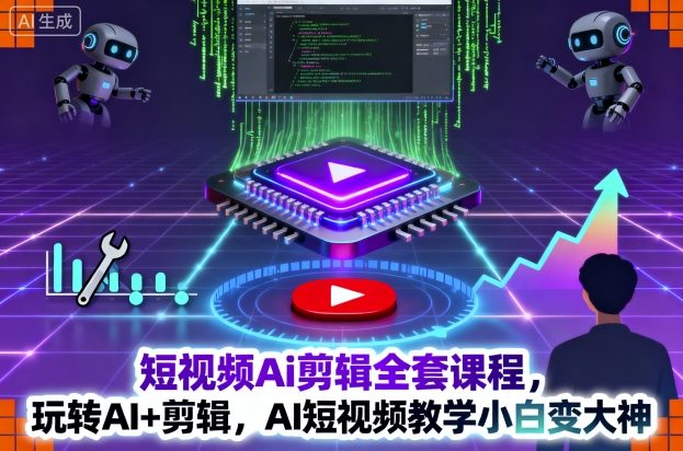 短视频Ai剪辑全套课程,玩转AI+剪辑,AI短视频教学小白变大神-第一资源库