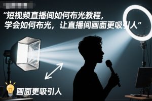 短视频直播间如何布光教程,学会如何布光,让直播间画面更吸引人-第一资源库