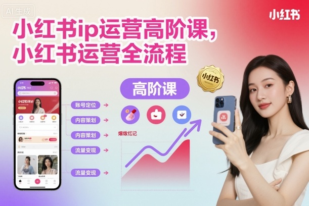 小红书ip运营高阶课,小红书运营全流程-第一资源库