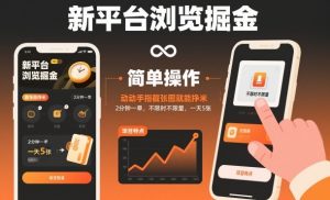 新平台浏览掘金,动动手指截张图就能挣米,2分钟一单,不限时不限量,一天5张【揭秘】-第一资源库