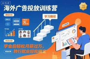 海外广告投放训练营，学会后轻松月薪过万，转行就业轻松搞定-第一资源库