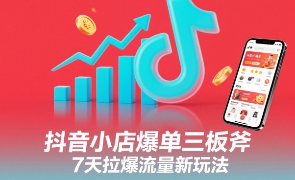 抖音小店爆单三板斧,7天拉爆流量新玩法-第一资源库