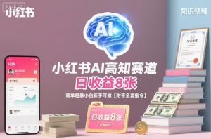 小红书AI高知赛道,日收益8张,简单粗暴小白新手可做【附带全套指令】-第一资源库