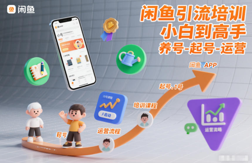 闲鱼引流培训，小白到高手，养号-起号-运营-第一资源库