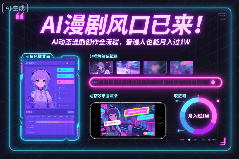 AI漫剧风口已来！AI动态漫剧创作全流程，普通人也能月入过1W-第一资源库