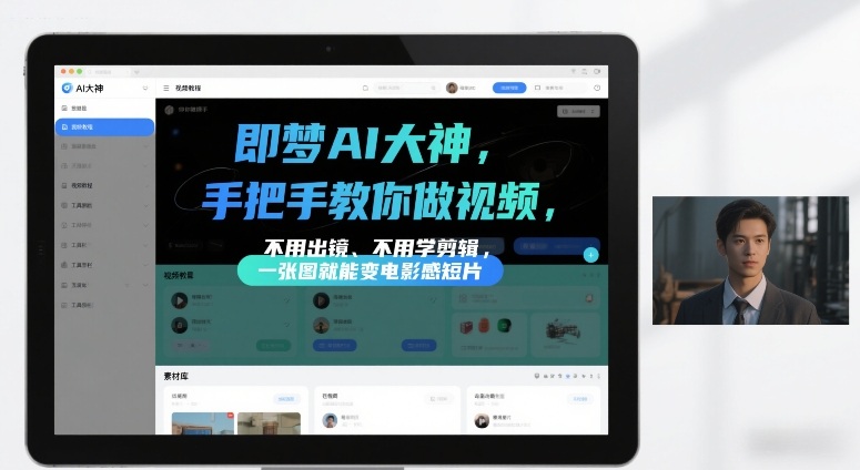 即梦AI大神手把手教你做视频,不用出镜、不用学剪辑,一张图就能变电影感短片-第一资源库