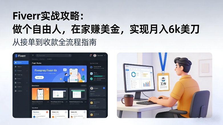 Fiverr实战攻略，做个自由人，在家賺美金，实现月入6k美刀-第一资源库